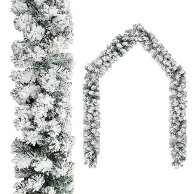 vidaXL Ghirlanda di Natale con LED e Palline Verde 10 m PVC