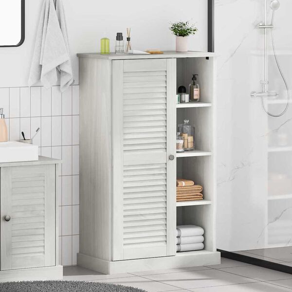 vidaXL Mobile da Bagno VIGO Bianco e Bianco Antico 68 x 34 x 110 cm