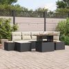 vidaXL Set Divano da Giardino con archiviazione 7 pcs Nero Poly Rattan