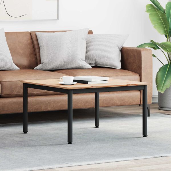 vidaXL Tavolino da salotto Naturale 80 x 80 x 45 cm Pino massello