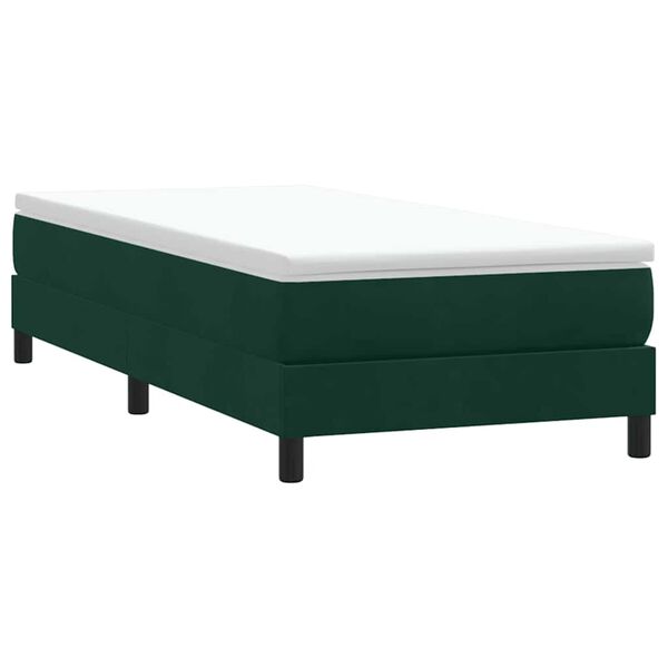 vidaXL Letto a Molle senza Materasso Verde Scuro 90x220 cm Velluto