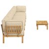 vidaXL Set di divani con cuscino 6 pcs Beige Legno di Acacia Massello