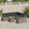 vidaXL Set Divano da Giardino 9 pcs Grigio