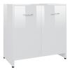 vidaXL Mobile da Bagno Bianco Lucido 60x33x61 cm in Legno Multistrato