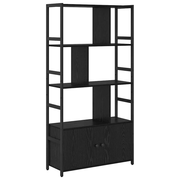 vidaXL Libreria Rovere Nero 80 x 30 x 155,5 cm Legno multistrato