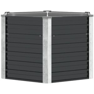 vidaXL Fioriera per Giardino Antracite 129x129x77cm in Acciaio Zincato