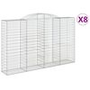vidaXL Cesti Gabbioni ad Arco 8 pz 300x50x180/200 cm Ferro Zincato