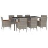 vidaXL Set da Pranzo da Giardino 9 pz con Cuscini in Polyrattan Grigio