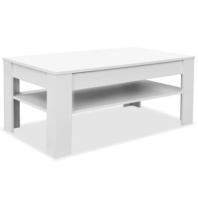 vidaXL Tavolino da Salotto in Legno Multistrato 110x65x48 cm Bianco