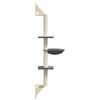 vidaXL Albero per Gatti con Tiragraffi a Parete Grigio Scuro 142,5 cm