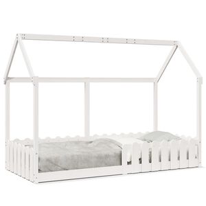 vidaXL Giroletto Casetta Bambini Bianco 90x200 cm Legno Massello Pino