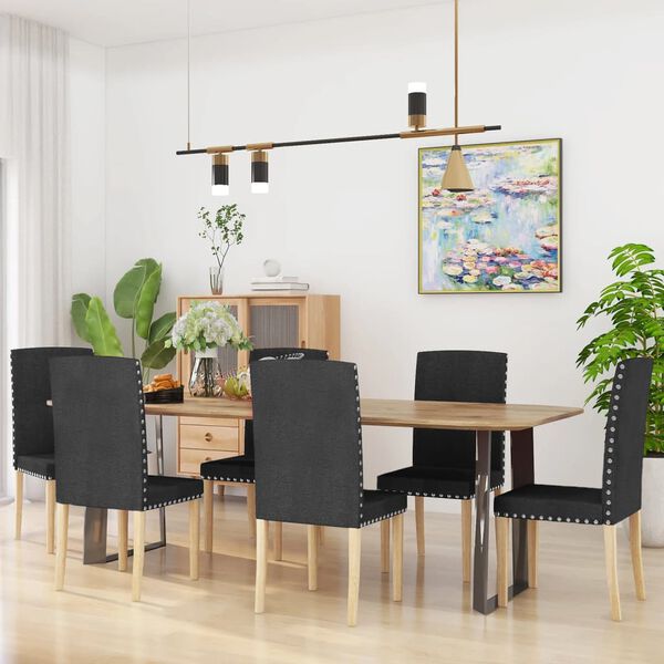 vidaXL Sedie da Pranzo 6 pz Nere in Tessuto