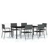 vidaXL Set Mobili da Pranzo da Giardino 7 pz Grigio