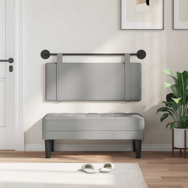 vidaXL Testata appesa Grigio Nuvola 110 x 55 x 5 cm Tessuto