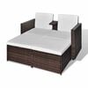 vidaXL Set Mobili da Giardino 4 pz con Cuscini in Polyrattan Marrone
