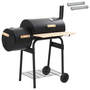 vidaXL Griglia da Esterno 104 x 58 x 114 cm Acciaio Nero
