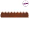 vidaXL Bordure per prato 10 pz 103 x 0,05 x 22 cm Acciaio Corten