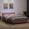 vidaXL Letto a Molle con Materasso e LED Rosa 140x210 cm in Velluto