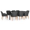 vidaXL Set da Pranzo da Giardino 9 pz con Cuscini Nero