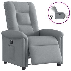 vidaXL Poltrona Elettrica Reclinabile Grigio Chiaro in Tessuto