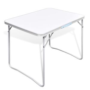 vidaXL Tavolo da Campeggio Pieghevole con Telaio in Metallo 80x60 cm