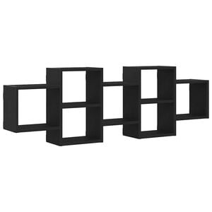 vidaXL Scaffale a Parete Rovere Nero 129x18x42 cm in Truciolato