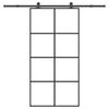 vidaXL Porta Scorrevole con Ferramenta 102,5x205cm Vetro ESG Alluminio