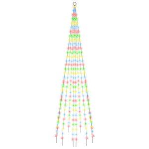 vidaXL Albero di Natale Pennone Colorato 310 LED 300 cm