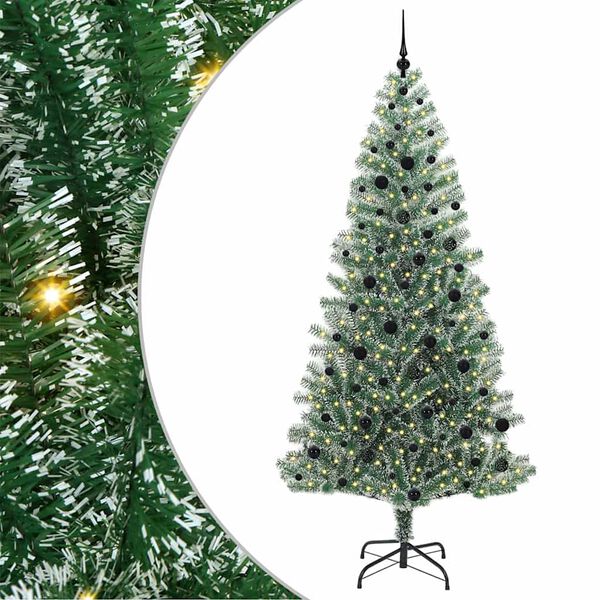 vidaXL Albero di Natale Artificiale Imbiancato con Luci LED 240 cm