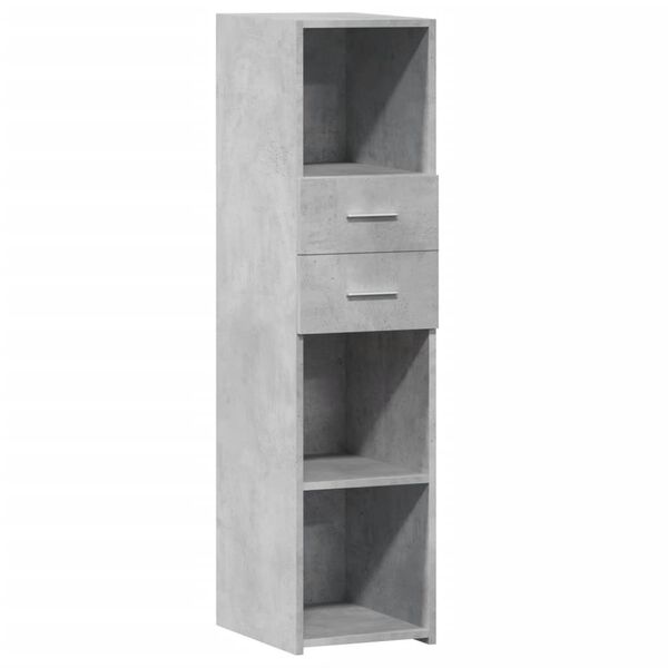 vidaXL Credenza Grigio Cemento 30x42,5x124 cm in Legno Multistrato