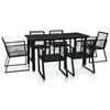 vidaXL Set da Pranzo da Giardino 7 pz in Rattan PVC Nero