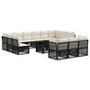 vidaXL Set Divano da Giardino 14 pz Nero polyrattan