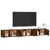 vidaXL Mobili Porta TV a Parete 3 pz Rovere Fumo 100x34,5x40 cm