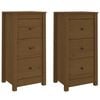vidaXL Credenze 2 pz Ambrate 40x35x80 cm in Legno Massello di Pino