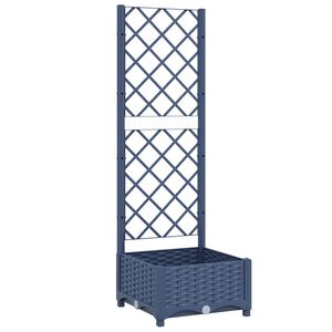 vidaXL Fioriera da giardino con traliccio blu grigio 40x40x121,5 cm PP