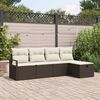 vidaXL Set Divano da Giardino con cuscino 5 pcs Marrone Poly Rattan