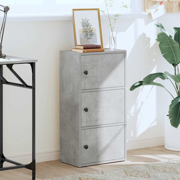 vidaXL Libreria Grigio Cemento 40x24x77 cm in Legno Multistrato