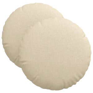 vidaXL Cuscini per Seduta 2 pcs Crema &Oslash;40 x 13 cm Tessuto