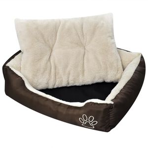 vidaXL Lettino per Cani Marrone e Beige XXL