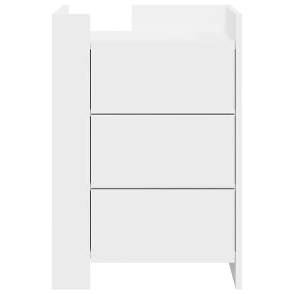 vidaXL Comodino Bianco 45x50x65 cm in Legno Multistrato