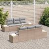 vidaXL Set Divano da Giardino 8 pcs Beige e grigio polyrattan
