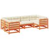 vidaXL Set Divani Giardino 6pz con Cuscini Marrone Cera Massello Pino