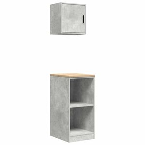 vidaXL Armadi da Garage 2 pz Grigio Cemento in Legno Multistrato