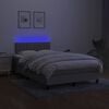 vidaXL Letto a Molle Materasso e LED Grigio Chiaro 120x200 cm Tessuto