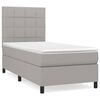 vidaXL Giroletto a Molle con Materasso Grigio Chiaro 80x200 cm Tessuto