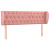 vidaXL Testiera ad Orecchio Rosa 163x23x78/88 cm in Velluto