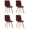 vidaXL Sedie da Pranzo 4 pz Rosso Vino in Tessuto