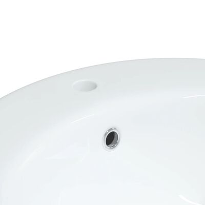 vidaXL Lavandino da Bagno Bianco 52x46x20 cm Ovale in Ceramica