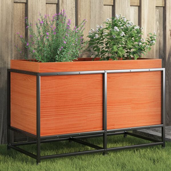 vidaXL Fioriera Giardino Marrone Cera 80x40x50 cm Legno Massello Pino