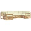 vidaXL Set di divani da esterno 6 pz Bianco e Crema